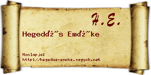 Hegedűs Emőke névjegykártya
