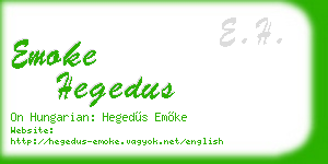emoke hegedus business card