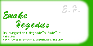 emoke hegedus business card